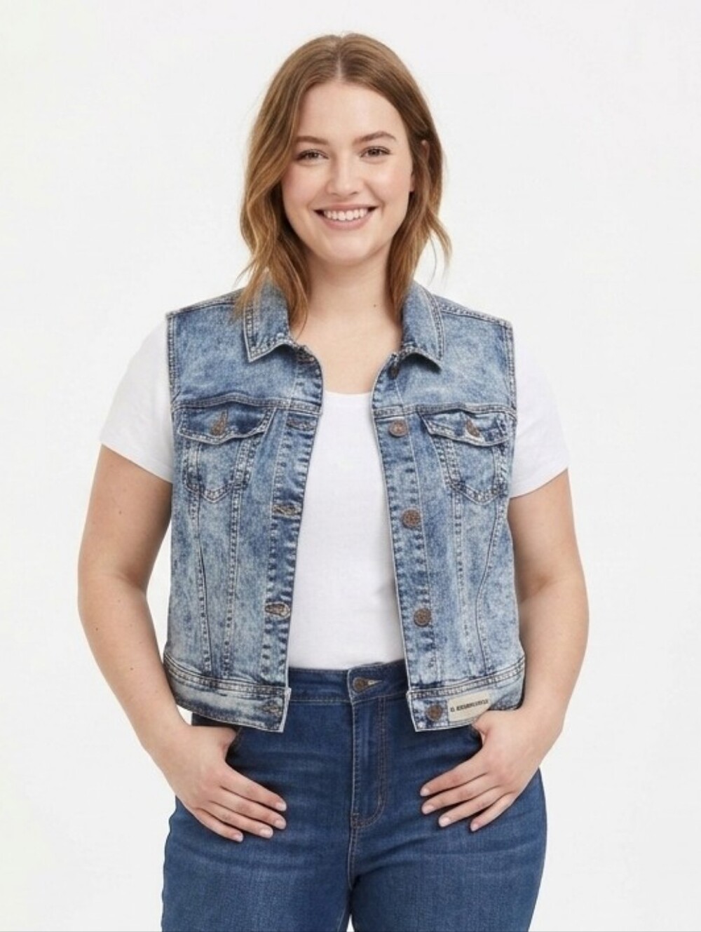 Torrid Acid Wash Denim Jean Vest - Size 2X Y2K 90s Retro Boho